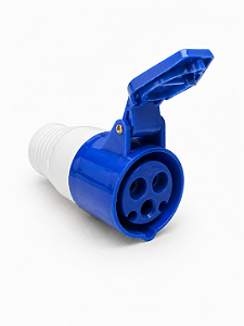 Acoplador Tomada Plug Industrial Fêmea 16A 3 Pinos 2p+T Azul 220V