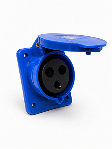 Tomada Fêmea Embutir Industrial 32A 2P+T 6h 220V/240V
