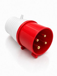 Plug Tomada Industrial Macho 32A 3 Pinos 3p+T Vermelha 380v