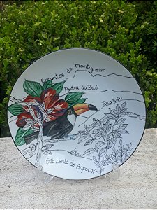 Prato de porcelana pintado + caixa