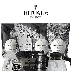 Kit Ritual 06 "Perfeição" | 4 Cafés Especiais 250g + Jarra + Chaleira + Acessórios V60