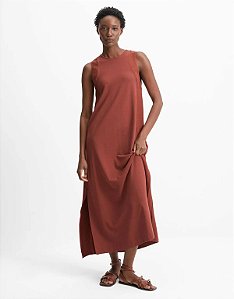 Vestido Malha Retilínea Lateral