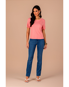 Calça Reta Jeans Malha