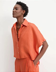 Camisa Linho Manga Curta