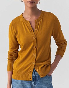 Cardigan Tricot Básico Botões