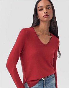 Blusa Tricot Básico Decote V