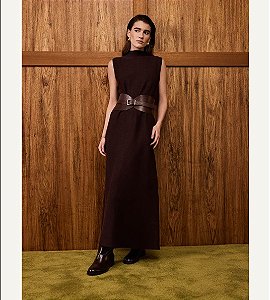 Vestido Tricot Gola Alta