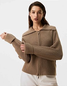 Casaco Tricot Zíper Cursor Duplo