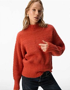 Blusa Tricot Pelinhos Laranja