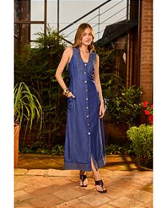 Vestido Jeans Pespontos