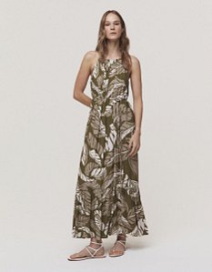 Vestido Folhagem Oliva