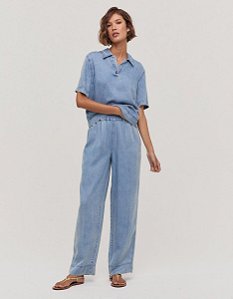 Calça Pantalona Elástico Liocel