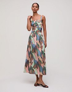 Vestido Recortes Folhas