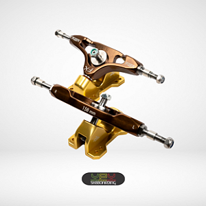 Setup 158mm - Eixos Bronze Camaleão e Bases 45°/35° Ouro Fiquei Rico - Kit 06