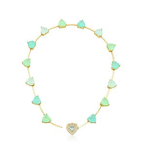 Choker de pedra fusion turmalina