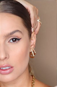 Dupla de argola geométrica lisa