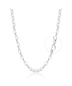 Colar de elos de coração na prata 925