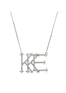 Colar monograma personalizado com três letras cravejadas