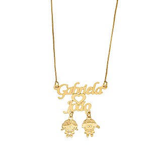 Colar personalizado de nome com pingentes