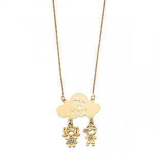 Colar personalizado de nuvem com pingentes