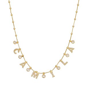 Colar personalizado de nome com letra cravejada