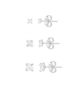 Trio no formato de quadrado na prata 925