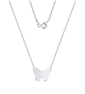 Colar de borboleta de prata