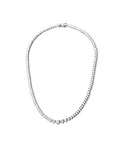 Colar riviera três garras decrescente no ródio branco