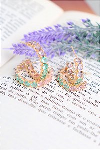 Dupla de argola colorida