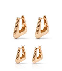 Dupla de argola geométrica lisa