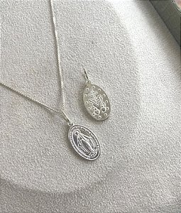 Colar de Nossa Senhora das Graças em prata 925