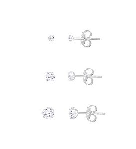 Trio no formato de redondo na prata 925