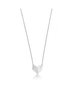 Colar de coração na prata