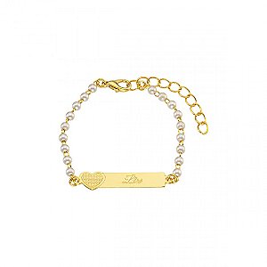 Pulseira personalizada de nome com coração