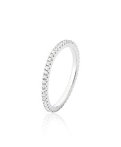 Anel cravejado na prata 925 (escolha o tamanho)