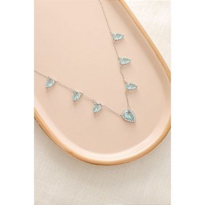 Colar de pedra acqua marine