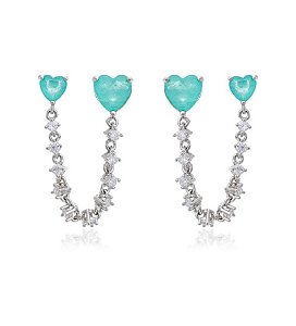 Brinco para dois furos pedra fusion colombiana