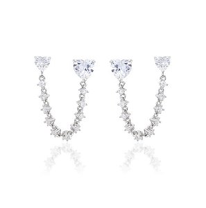 Brinco para dois furos cristal