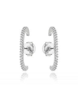 Brinco ear hook cravejado de prata 925