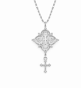 Colar da medalha de Nossa Senhora Das Graças cristal