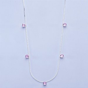 Colar de ponto de luz na prata