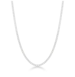 Colar riviera 1mm quatro pontas na prata 925