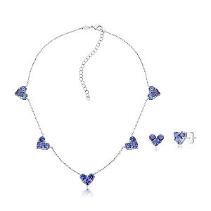 Conjunto de coração tanzanita