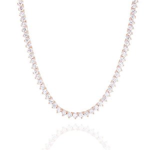 Colar riviera três pontas 3mm dourada