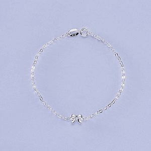 Pulseira laço infantil na prata