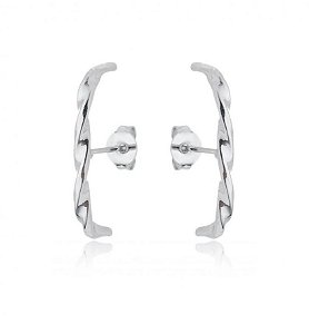 Brinco ear hook torcido de prata