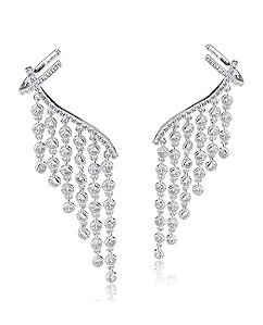 Brinco ear cuff de franjas