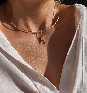 Choker de aro com letra (escolha a letra)
