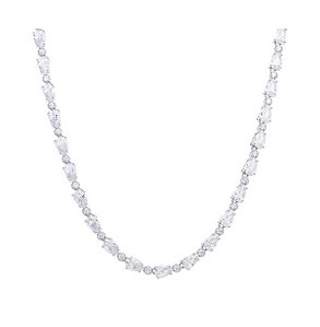 Colar riviera com zircônias em formatos de gota intercalado com ponto de luz