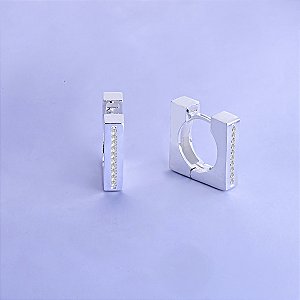 Argola quadrada de prata